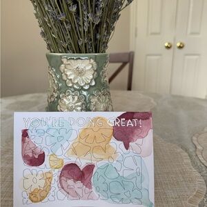 Watercolor hand painted Floral Art Print Postcard 7”x 5”